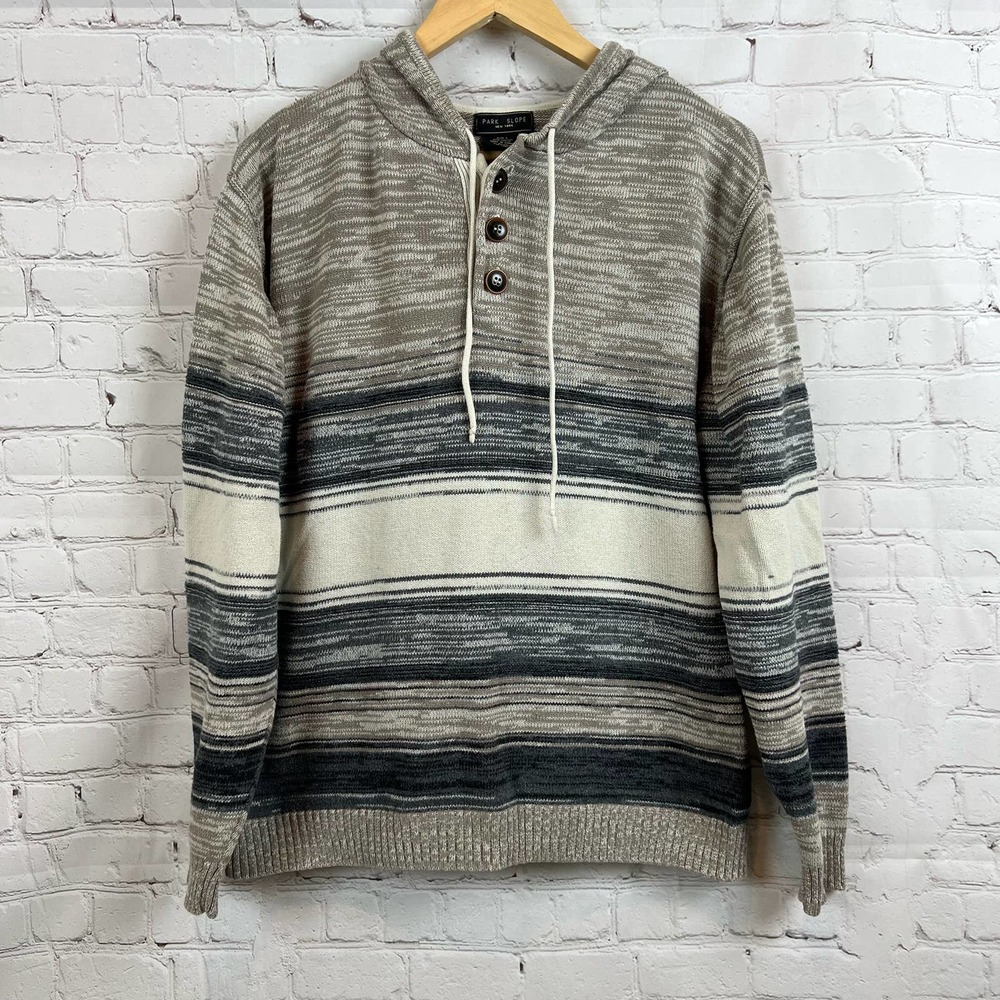 Park Slope New york Mens Pullover Knit Sweater Hoodie L